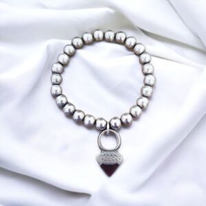 Vintage Stretch Metal Beaded Bracelet Ethnic Tuareg Silver Hair Ornament Charm